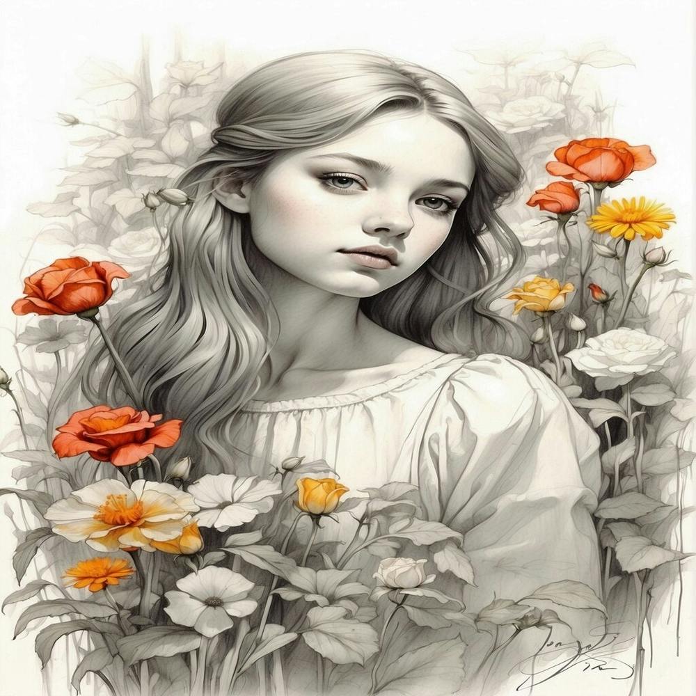 Girl In Flowers