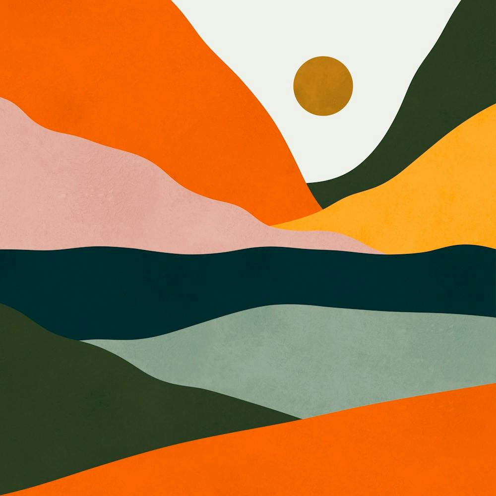 Boho watercolor landscape 2