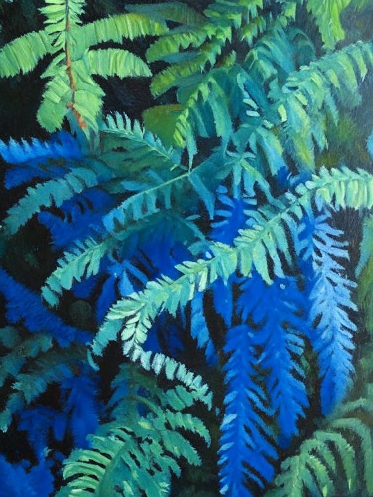 Crisped Blue Fern Cézanne Style