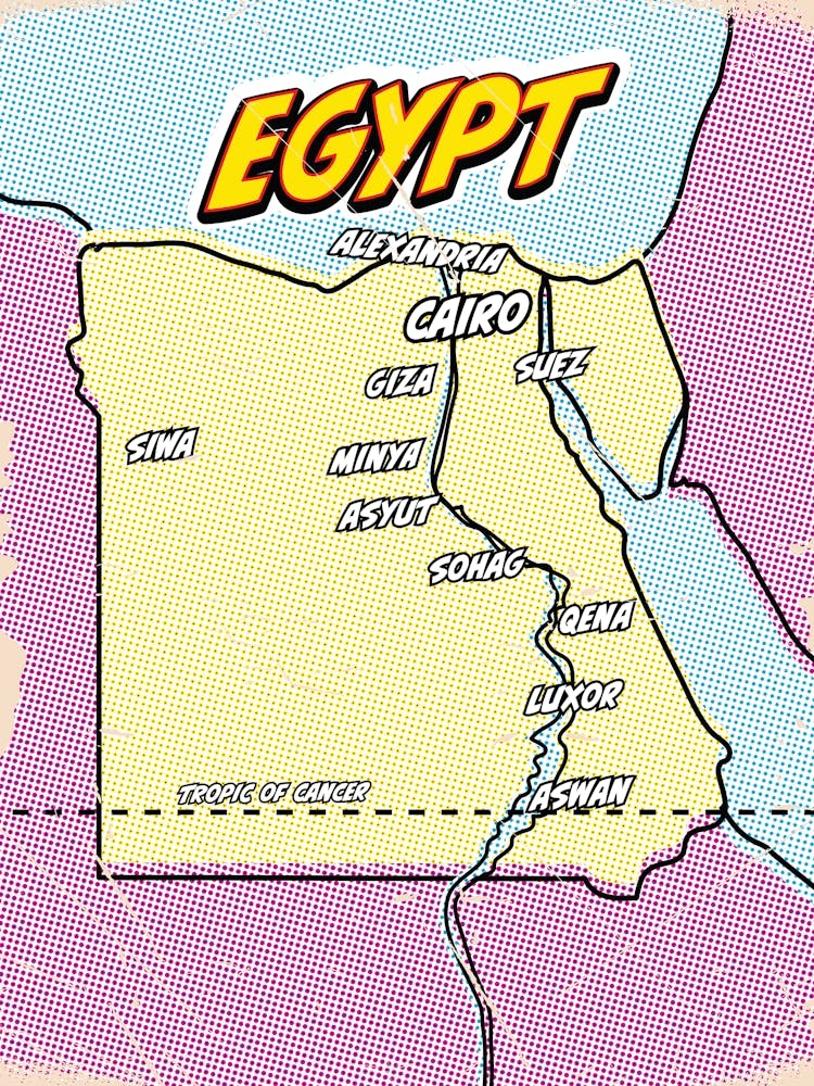 Pop Art Map of Egypt