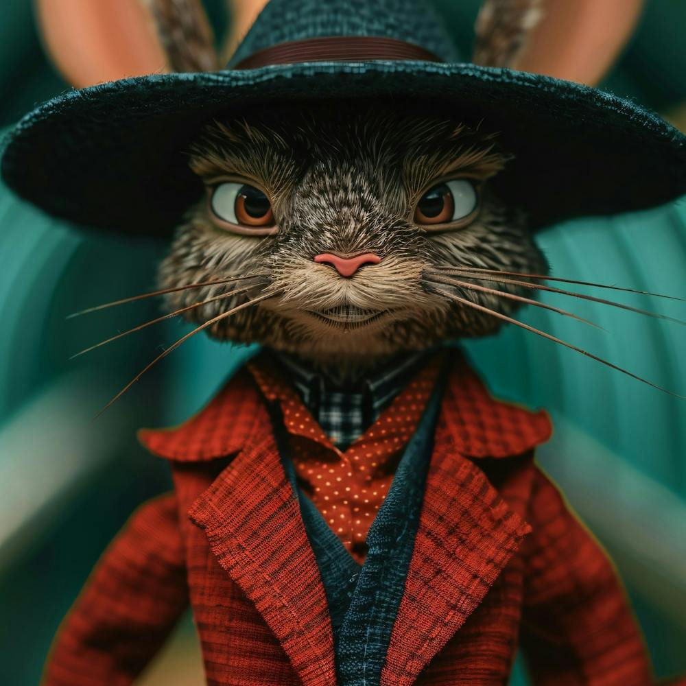 Cartoon 3d Rabbit In Hat and Suit