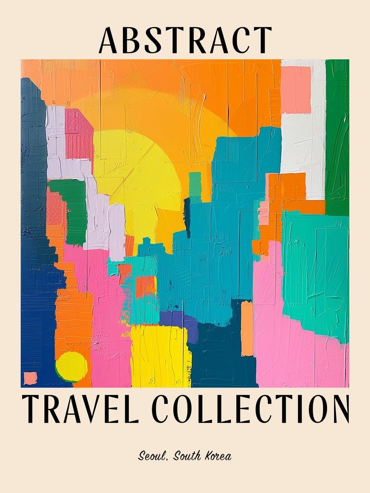 Abstract Travel Collection Poster Seoul South Korea 5