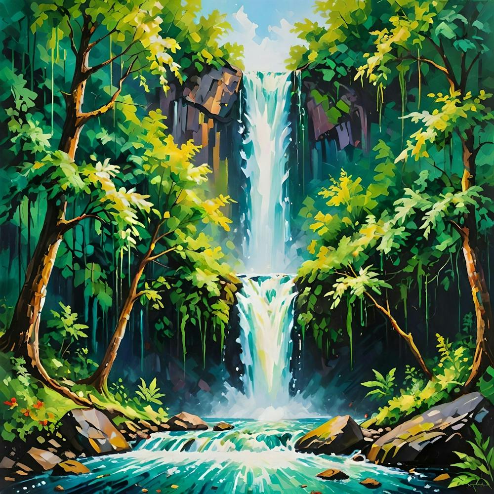 Waterfall In The Forest