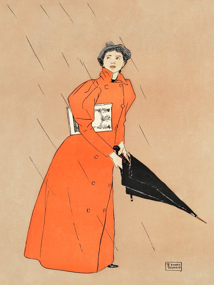 Woman Holding Umbrella (1894), Edward Penfield