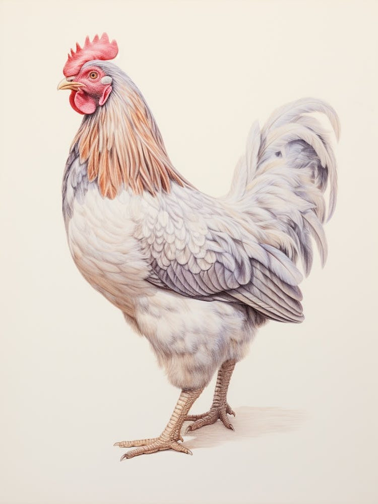 Vintage Bird Drawing Chicken 2