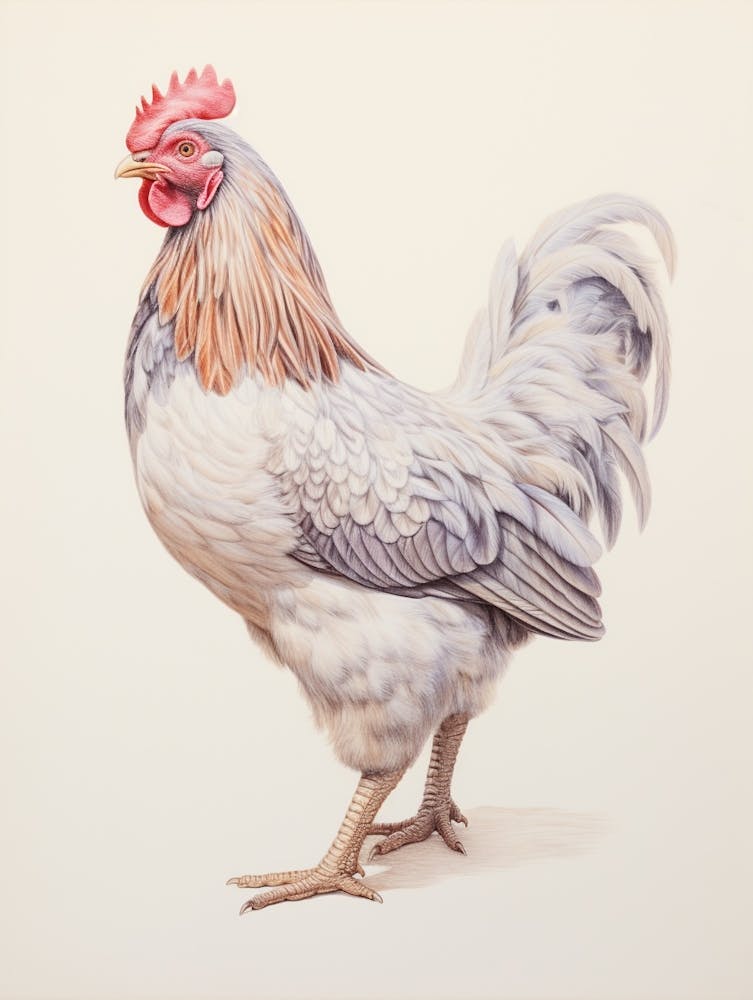 Vintage Vogelzeichnung Huhn 2