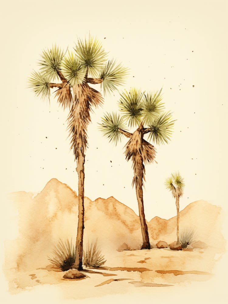  Minimalist Joshua Trees In Mojave Desert Line Art 1