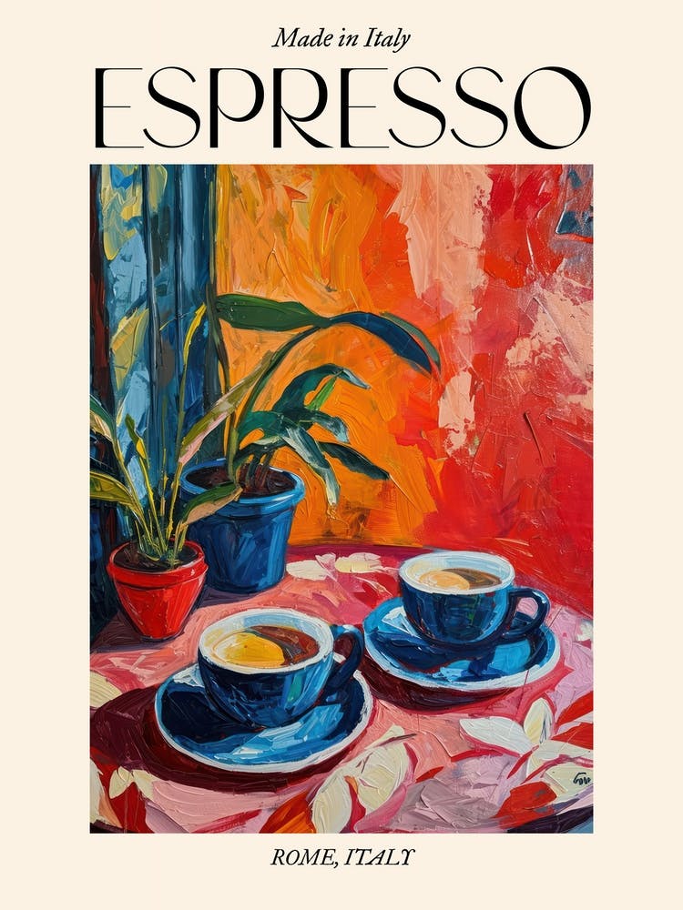 Rome Espresso Made In Italy 9 Poster
