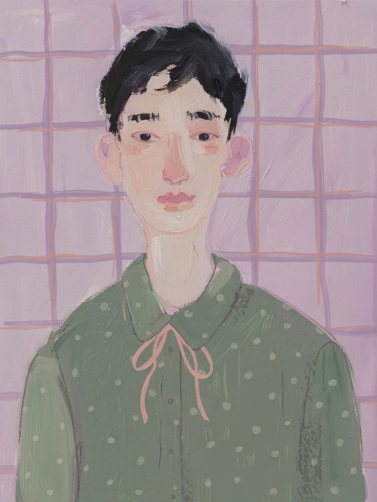 Portrait of a Young Man. Acrylic Painting