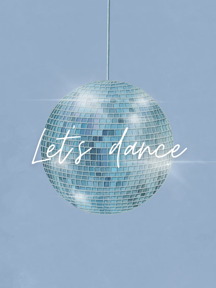 Blue Let's Dance Disco Ball