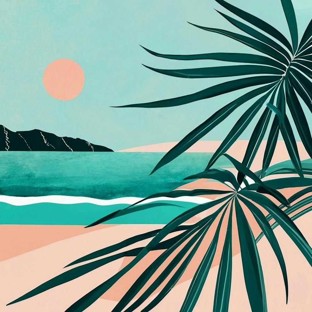 Tropical Printable Teal Art Coastal Set Large 1 Clipdrop Enhance