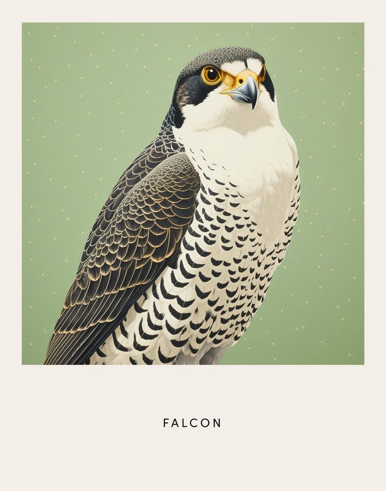 Ohara Koson Inspired Bird Painting Falcon 1 Poster