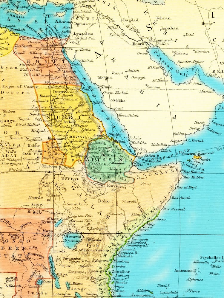 Map Of Africa — retro map, vintage map print