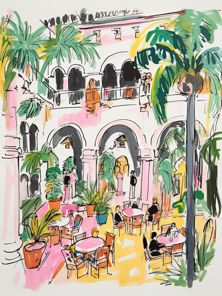 The Cloister At The Sea Island Resort   Sea Island, Georgia   Resort Storybook Illustration 3