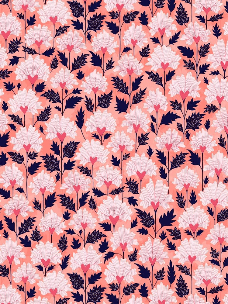 Hoya Hearts - Peach Navy