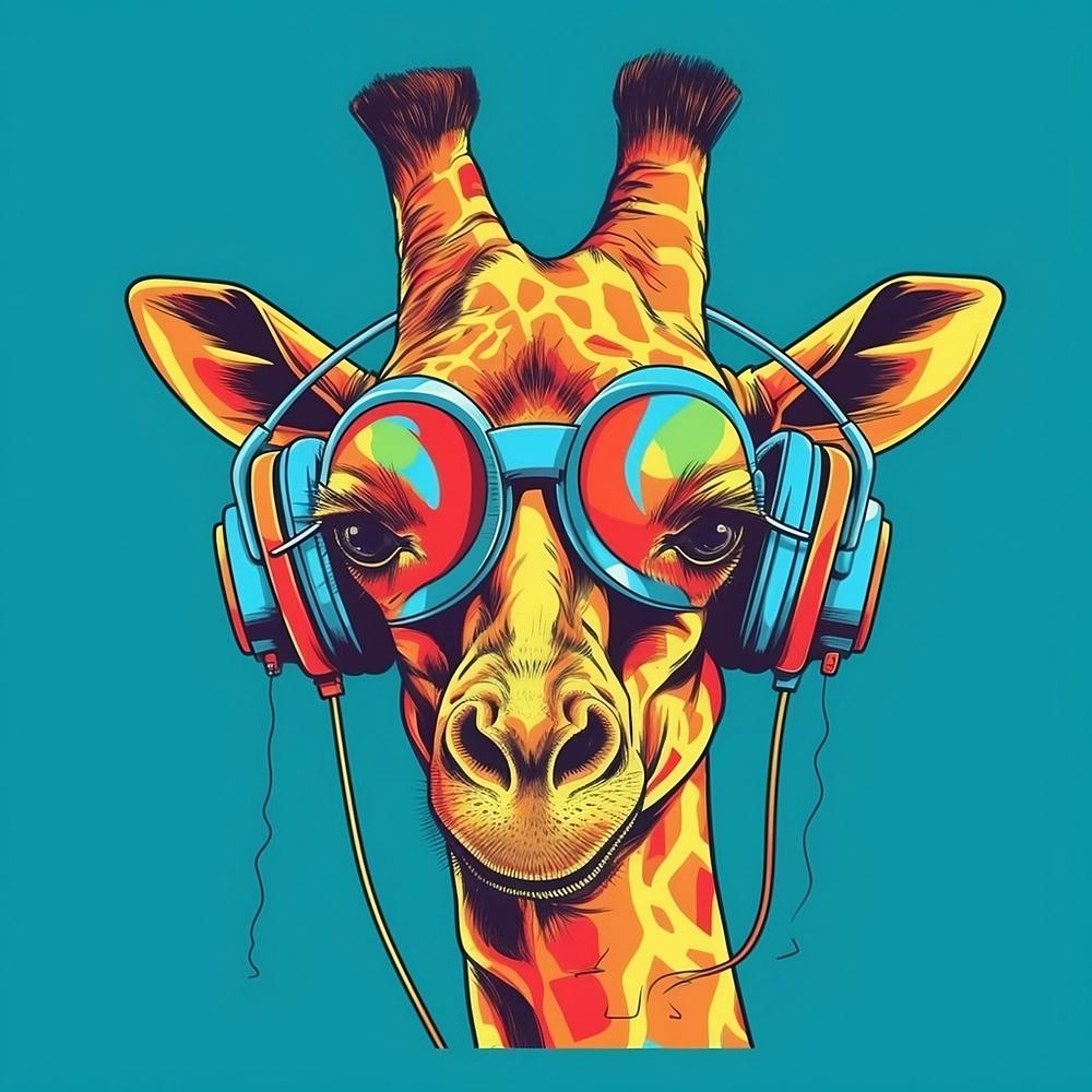 Giraffe With Headphones