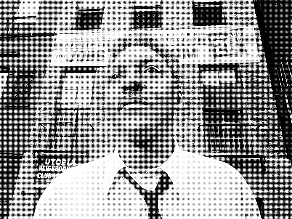 Bayard Rustin in Black White Halftone