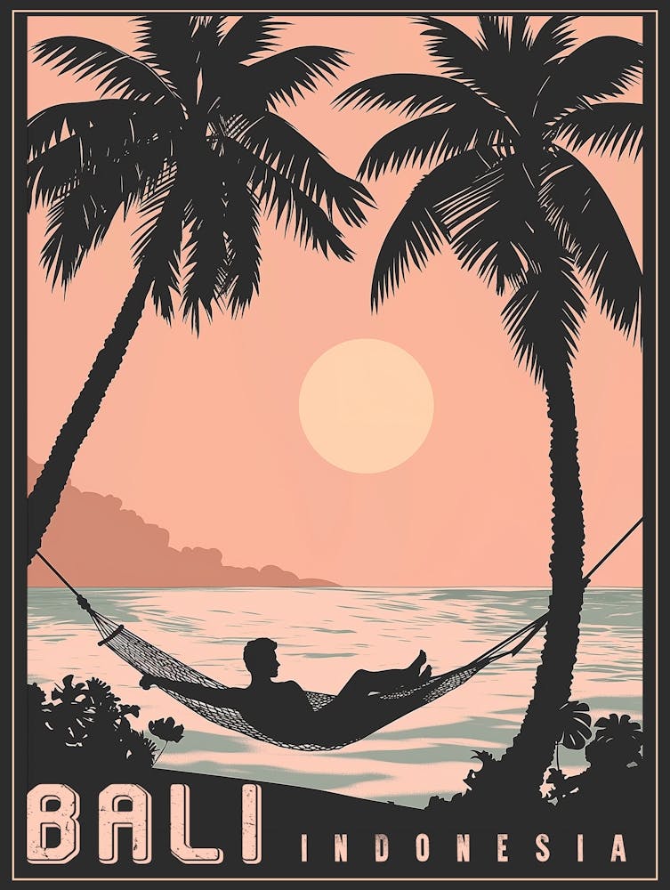 Paradise Found: Bali in Vintage Pink Poster
