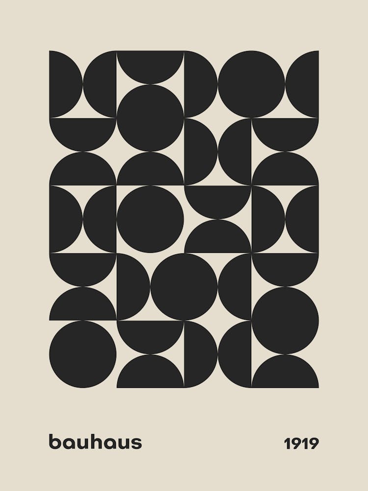 Black Bauhaus Print Mid Century Modern Geometric Wall Art Pop Culture Print Modern Art Exhibition Poster Minimalist Retro Print Gift