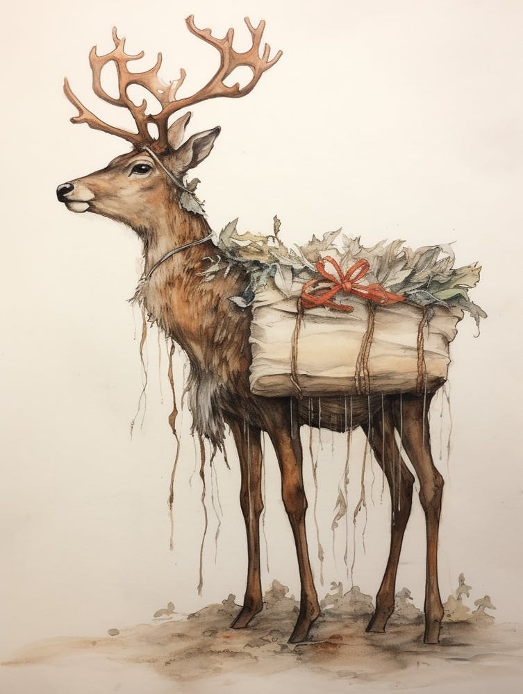 Storybook Animal Watercolour Caribou 3