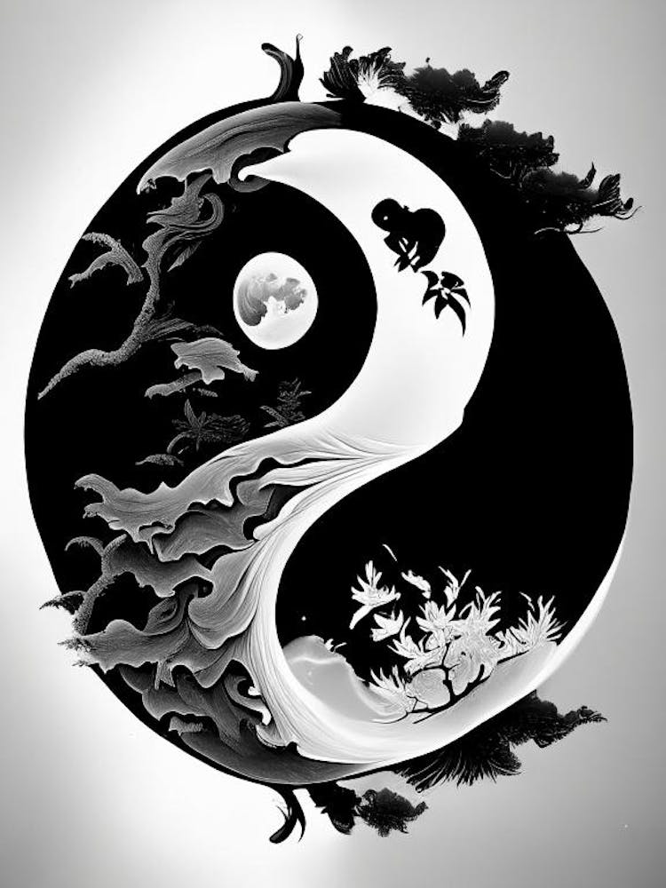 Yin et Yang Noir et Blanc 1, Illustration