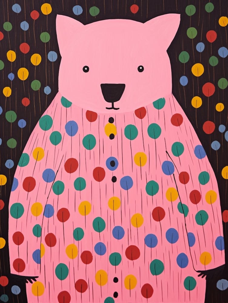 Pink Polka Dot Wombat 3