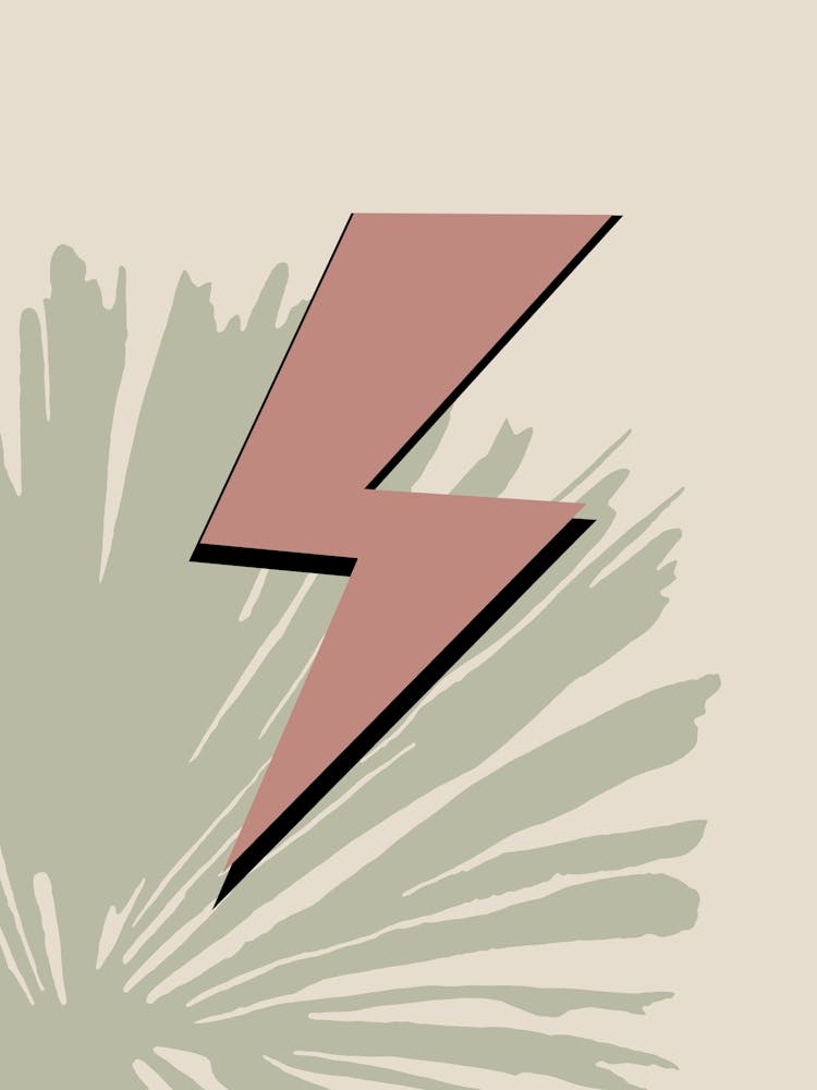 Pink Bolt, Palm Leaf, Girl Power Art 1