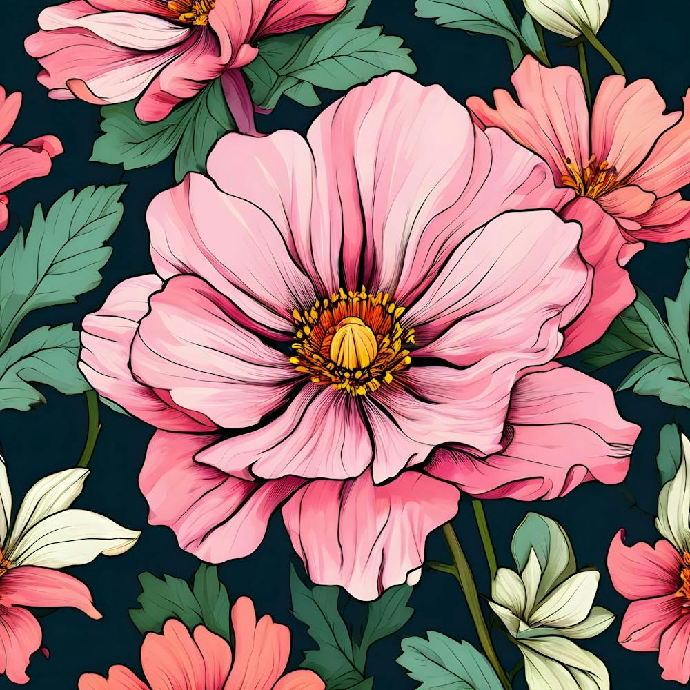 Pink Petals in the Night  pen spark