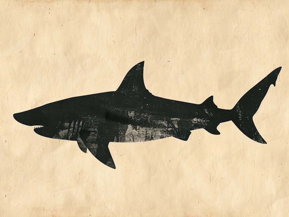 Bigeye Thresher Shark Grey Silhouette 2