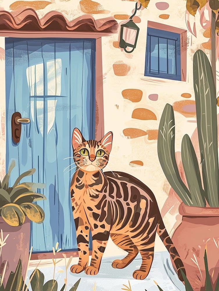 Bengal Cat Storybook Illustration 3