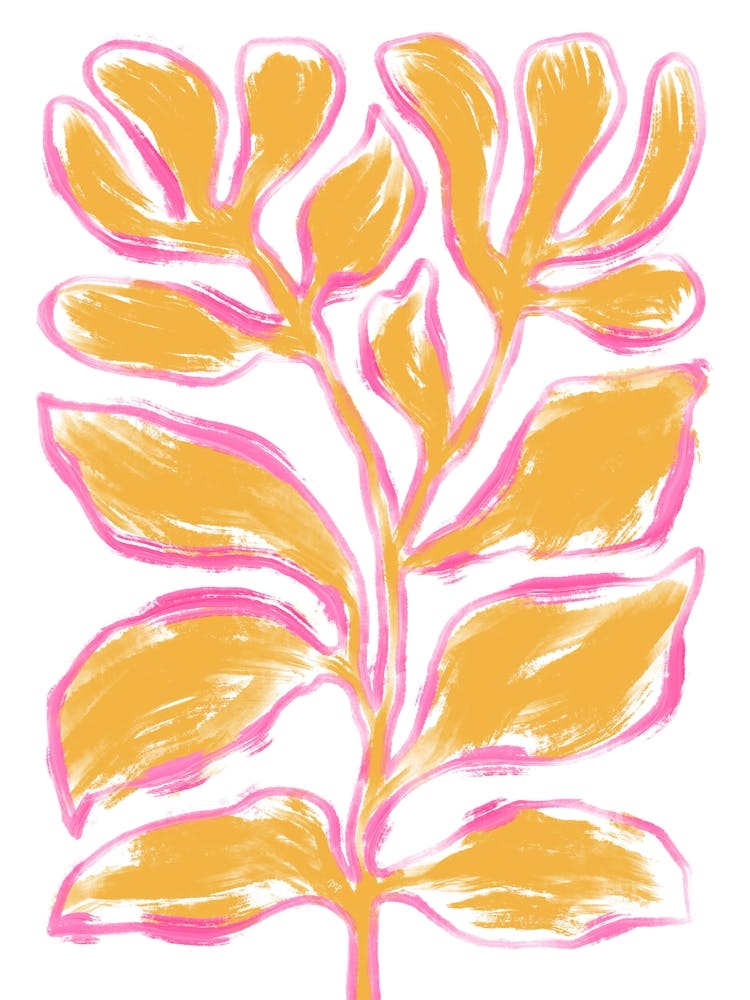Abstract Orange Plant