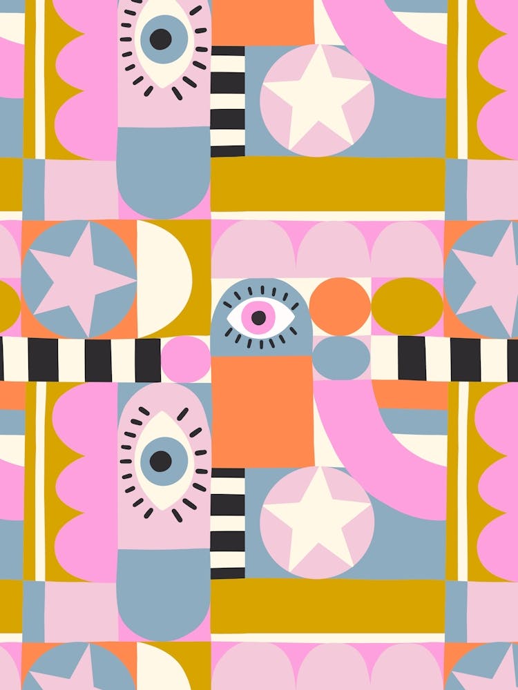 Kidult Mod Art Collage Abstract Multicolor