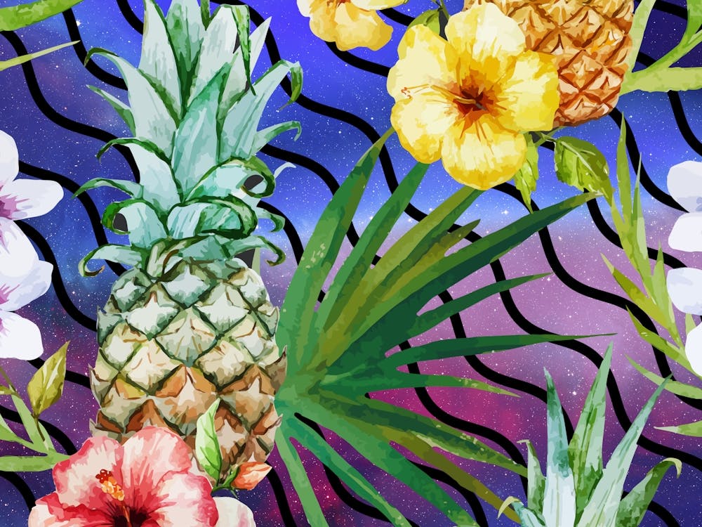 Tropical Synthwave Space #10 Neon Geometric Jungle