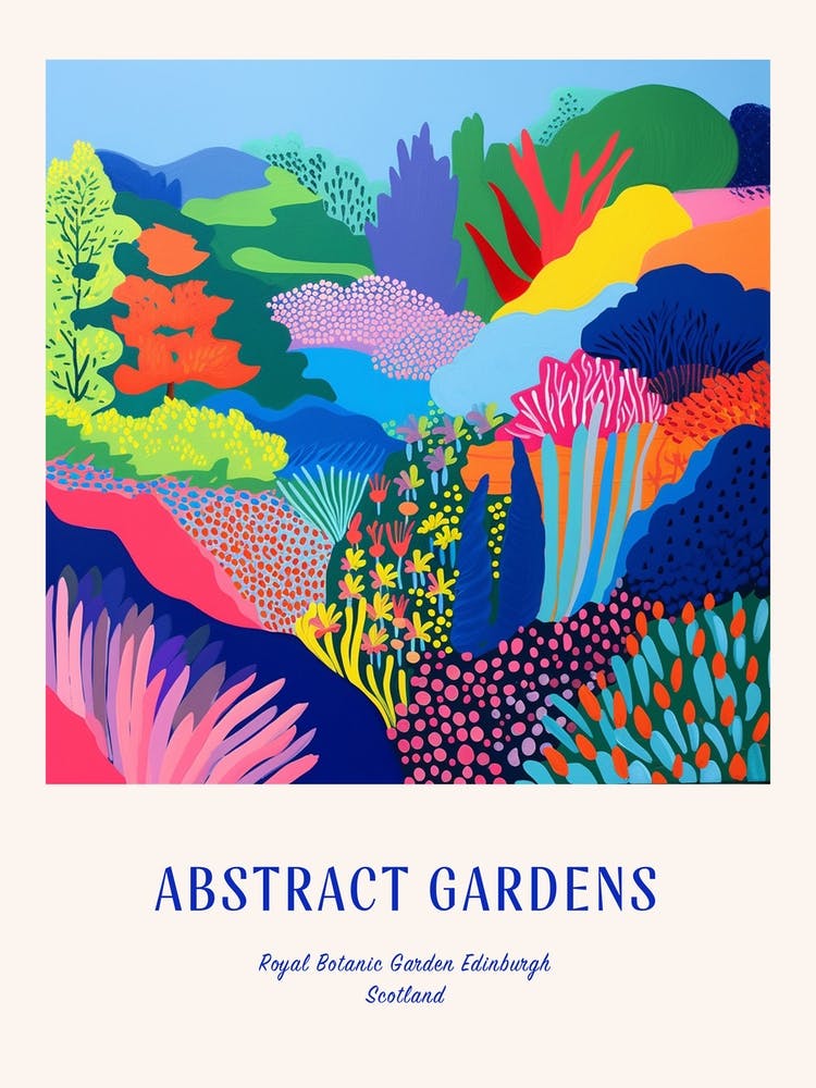 Colourful Gardens Royal Botanic Garden Edinburgh Scotland 1 Blue Poster
