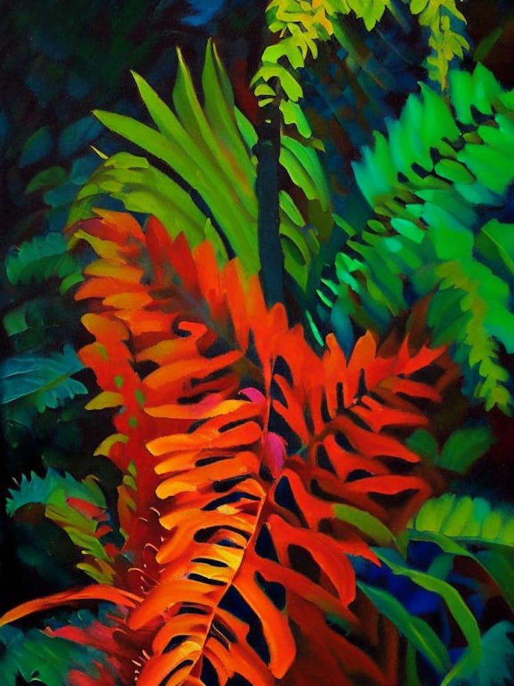 Fire Fern Cézanne Style