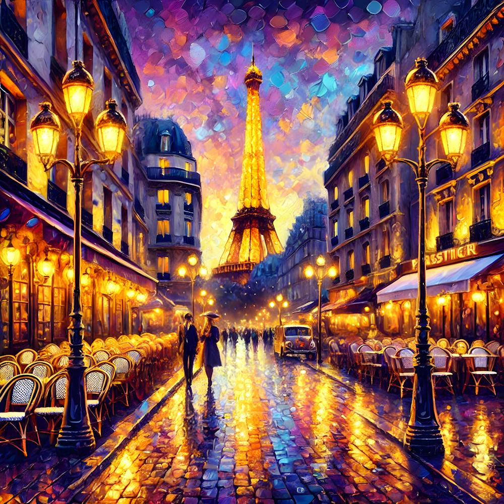 Parisian Glow An Evening Stroll