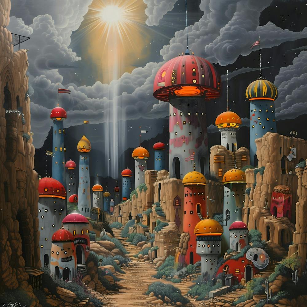 City Of Mushrooms, Pop Surrealism, Lowbrow