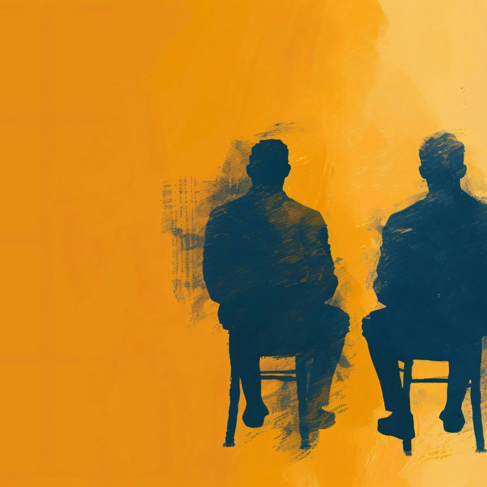 Silhouette Of Two Men 1