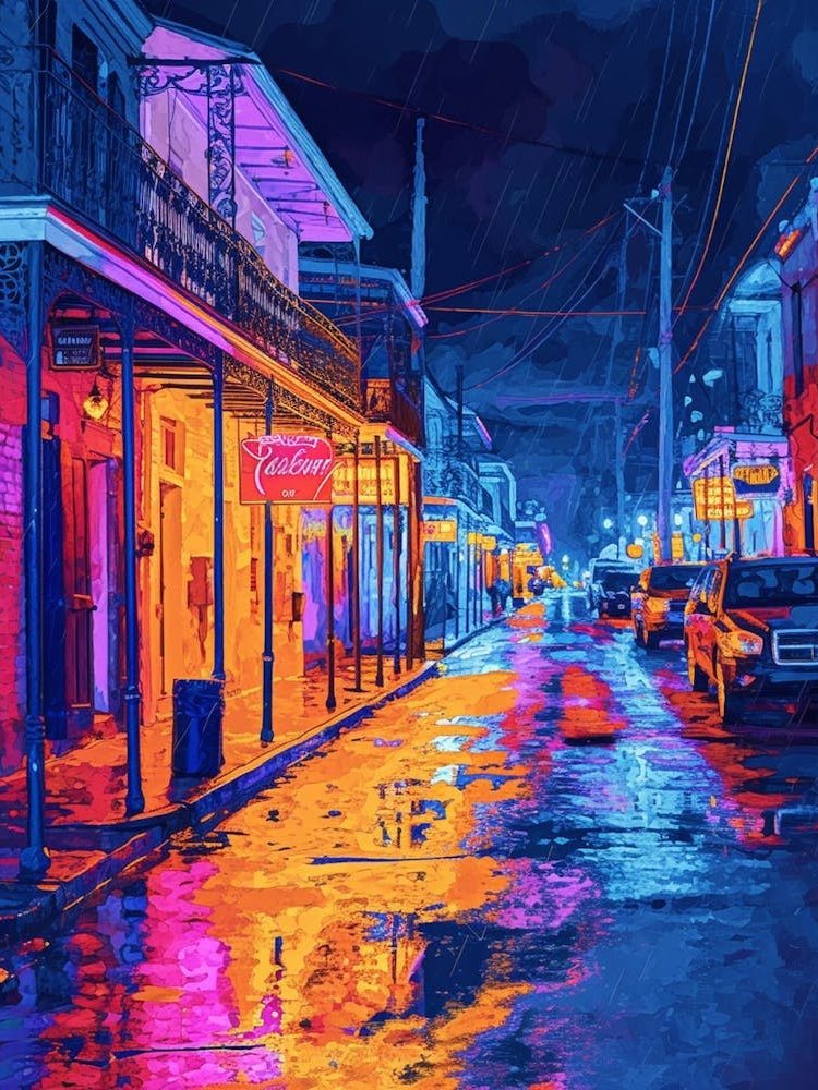 Frenchmen Street Retro Painting 4