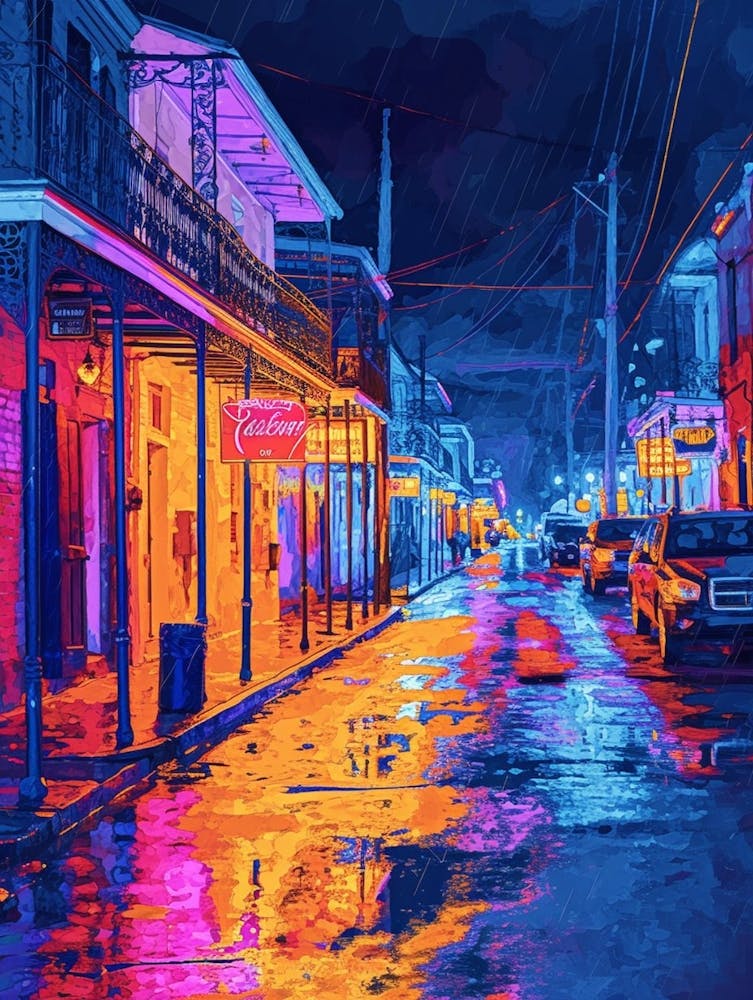 Frenchmen Street Retro Painting 4