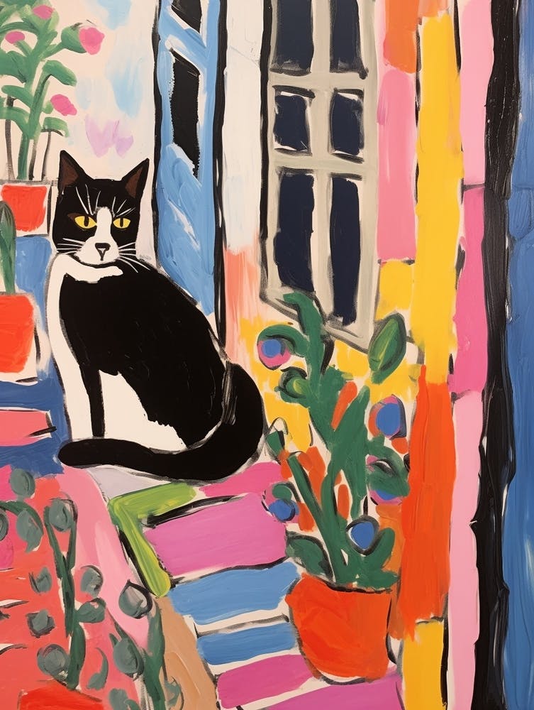 Painting Of A Cat In Cortona Italy 3