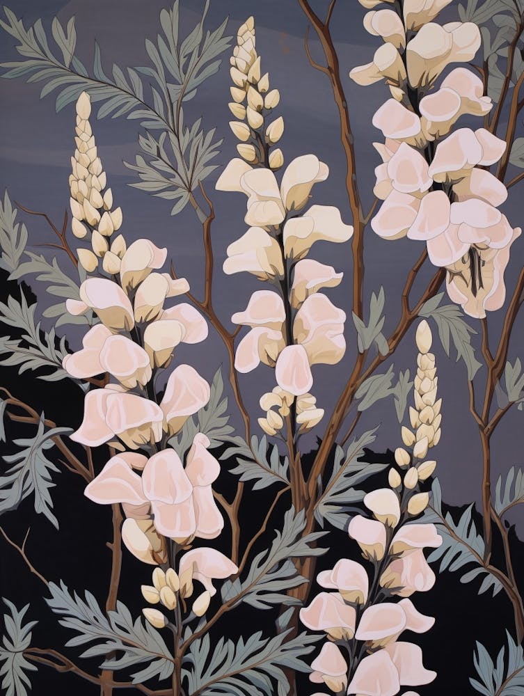 Aconitum 3 Flower Painting