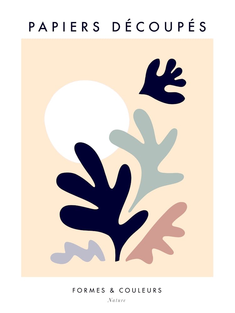 Matisse Minimal Serene Foliage Cut-outs on Sun and Bird