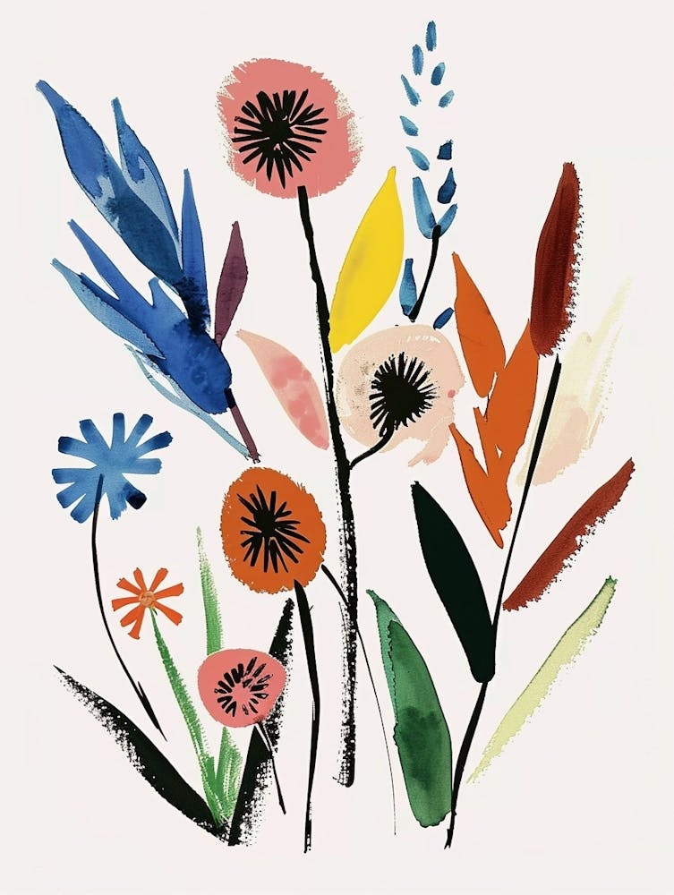 Fleurs peintes Herbe aux écouvillons 3