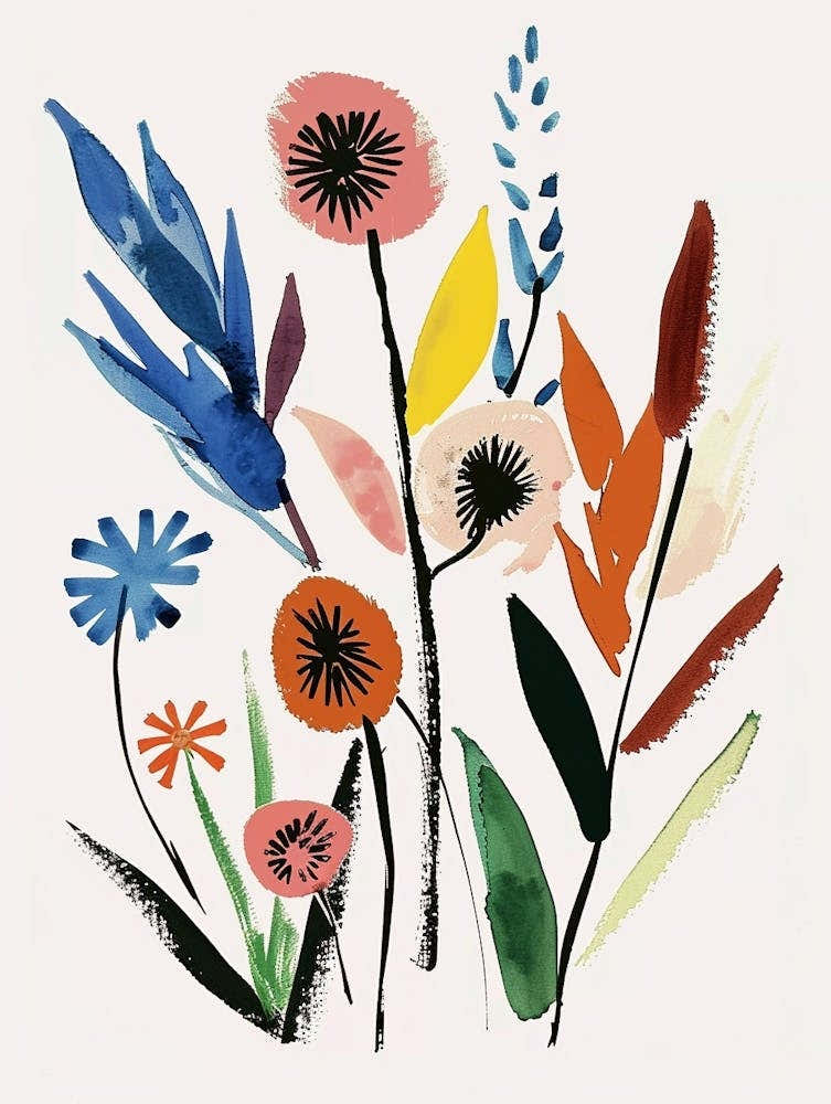 Painted Florals Fountain Grass 3