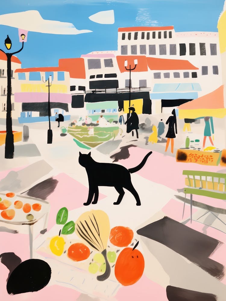 The Food Market In Santander 1 Illustration
