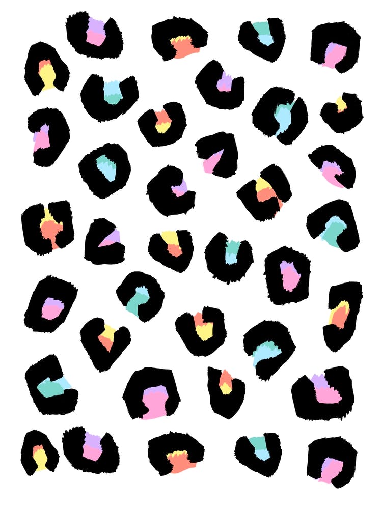 Leopard Print Spots Rainbow Abstract