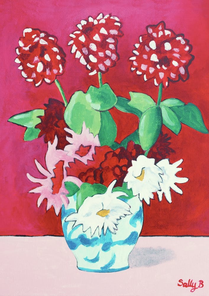 Geranium And Dahlia Bouquet