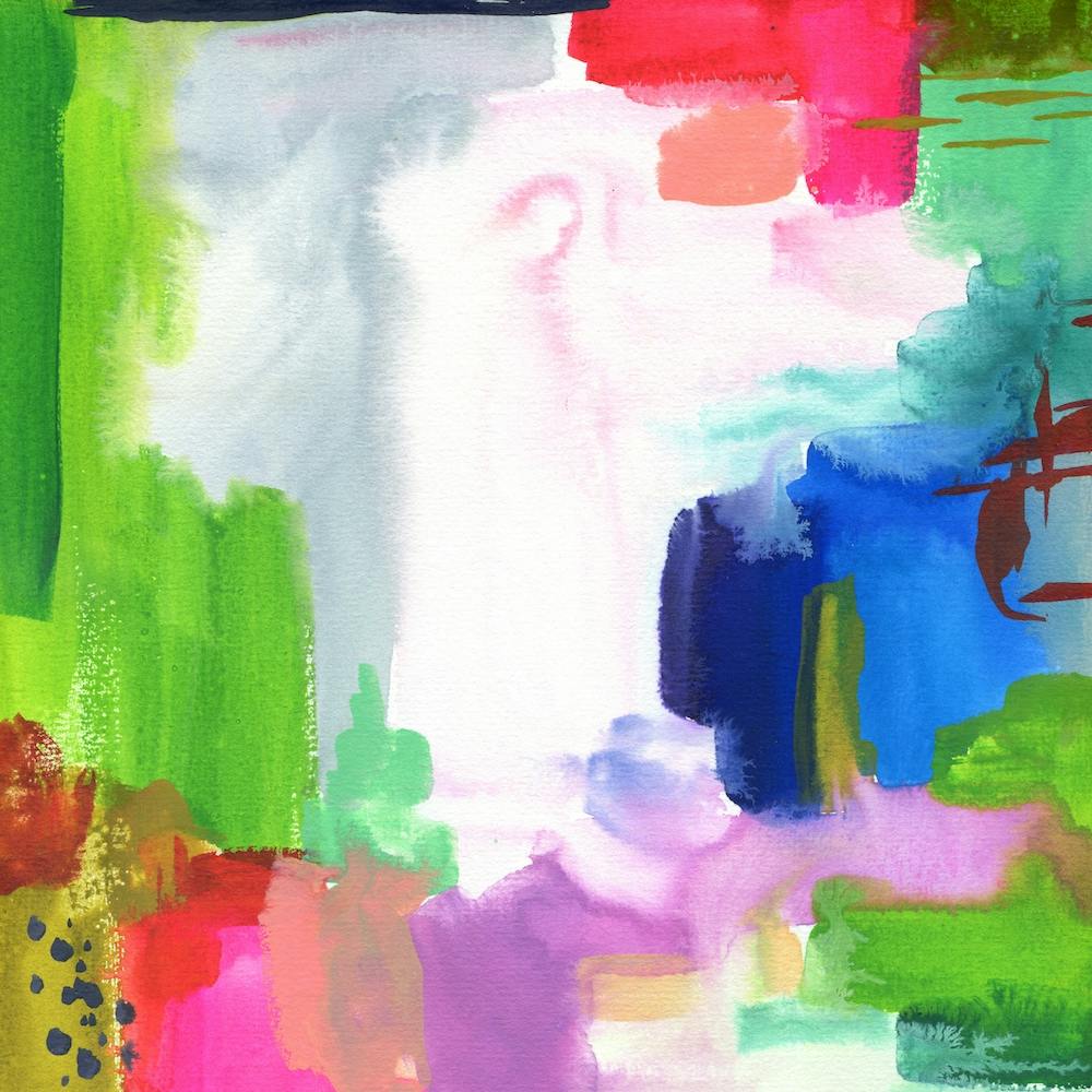 Abstract Painting with Green 1