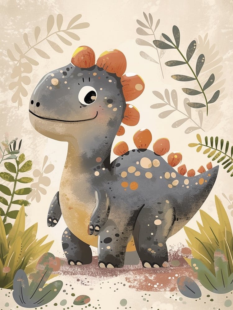 Cute Ankylosaurus Dinosaur Watercolour 1